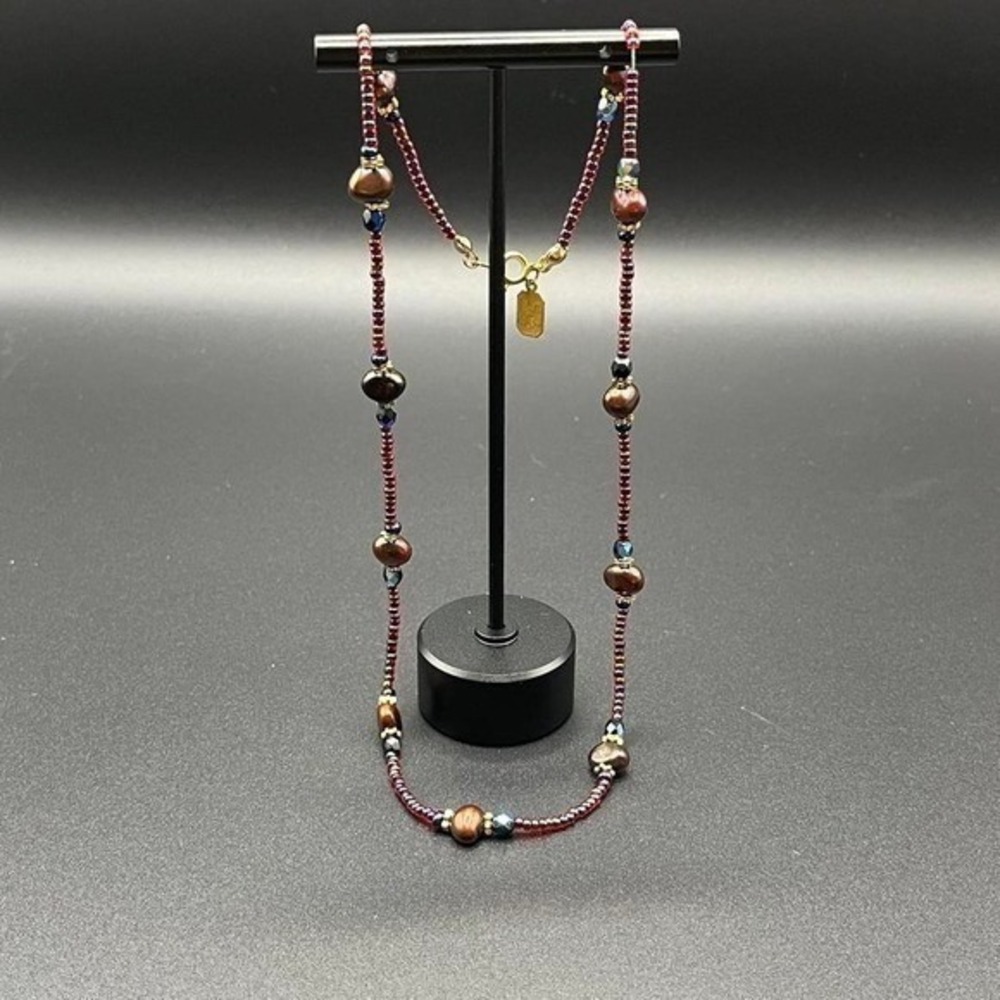 Stix & Stonz Necklace - Jewel Toned (deep red, purple, blue, bronze)